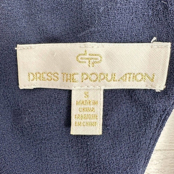 DRESS‎ the Population Ariel Maxi Wrap Dress Small Navy Blue Sleeveless V Neck - Picture 9 of 14